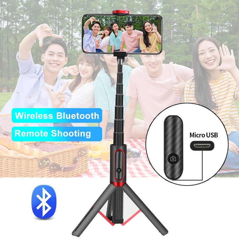 Wireless Bluetooth Selfie Stick Foldable Tripod Expandable