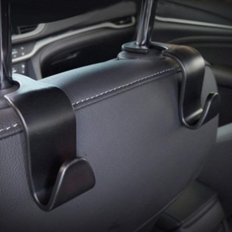 2pcs Car Seat Back Hooks Vehicle Headrest Hanger Holder Dual Hook Hook  Universal Headrest Mount Storage Organizer Internal Accessories 