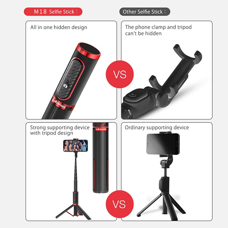 Wireless Bluetooth Selfie Stick Foldable Tripod Expandable