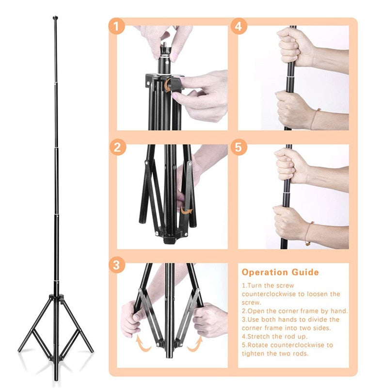 Video Lights RGB Selfie LED Ring Light Dimmable Ring Lamp With Stand Tripods Rim Of Light For TIKTOK Youtube Makeup ringlight