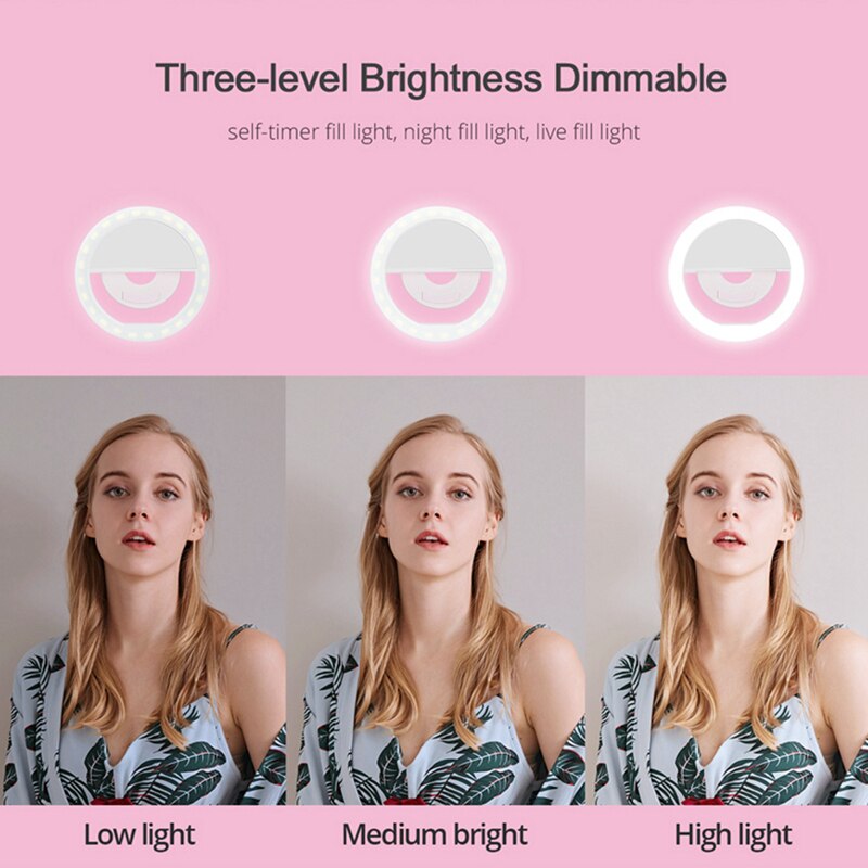 Rechargeable Selfie Ring Light Mobile Phone